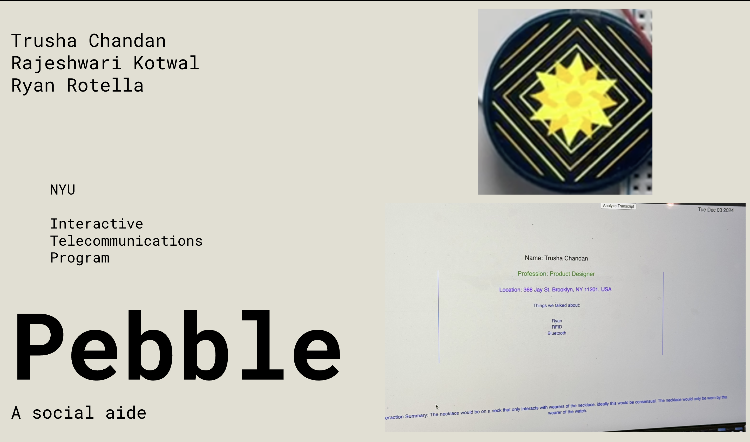 Pebble project screenshot